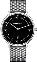Sternglas Naos XL Quartz Date Black Dial Milanaise Bracelet S01-NX53-MI04