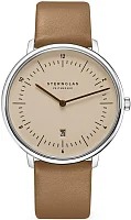 Sternglas Naos XL Quartz Date Sand Dial Beige Strap S01-NX54-PR01