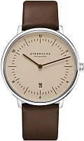 Sternglas Naos XL Quartz Date Sand Dial Brown Strap S01-NX54-PR04