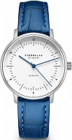 Sternglas Naos XS Automatic White Dial Blue Leather Strap S02-ND01-NB02