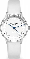 Sternglas Naos XS Automatic White Dial White Leather Strap S02-ND01-KL12