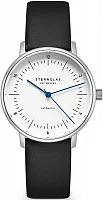 Sternglas Naos XS Automatic White Dial Black Leather Strap S02-ND01-KL05