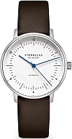 Sternglas Naos XS Automatic White Dial Brown Leather Strap S02-ND01-KL17