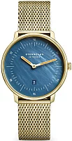 Sternglas Naos XS Quartz Date Mother of Pearl Dial Mesh Yellow Gold PVD S01-NDP07-MI07