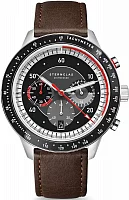 Sternglas Tachymeter 2.0 Meca-Quartz Chrono Black Dial Modena Dark Brown Leather Strap S01-TM03-MO23