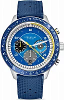 Sternglas Tachymeter 2.0 Meca-Quartz Chrono Dark Blue Dial Blue Rubber Tropic Strap S01-TM06-KA05