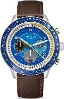 Sternglas Tachymeter 2.0 Meca-Quartz Chrono Dark Blue Dial Modena Brown Leather Strap S01-TM06-MO23