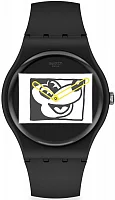 Swatch New Gent Mickey Blanc Sur Noir SUOZ337