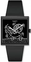 Swatch Square Bioceramic WHAT IF BREAK FREE BREAK LOOSE Keith Haring SO34Z103