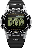 Timex Atlantis 100 40mm Digital Silver Case Black Strap TW2U31000