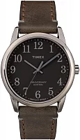 Timex Easy Reader 38mm Gunmetal Case Leather Strap Indiglo 40th Anniversary Edition TW2R35800