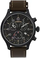 Timex Expedition Field Chronograph 43mm Brown Leather Strap Watch T49905