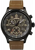 Timex Expedition Field Chronograph 43mm Leather Strap Watch TW4B20800