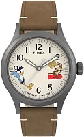 Timex Looney Tunes Road Runner and Wile E. Coyote x Expedition Scout 40mm Leather Strap Indiglo TW2Y99400