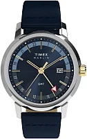 Timex Marlin Quartz GMT 40mm Leather Strap Watch TW2Y47900