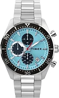 Timex Ridgefield Chronograph 42mm Stainless Steel Bracelet Ice Blue Dial TW2Y62200