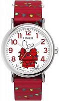 Timex x Peanuts Weekender Holiday 38mm Fabric Strap Watch TW2W80800