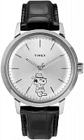 Timex Marlin Automatic x Peanuts Featuring Snoopy Secret Agent 40mm Leather Strap Watch TW2U99500