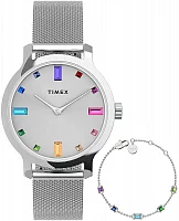 Timex Transcend 31mm Stainless Steel Mesh Bracelet Set TWG066900