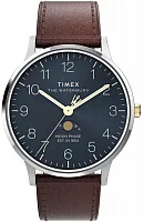 Timex Waterbury Classic Moonphase 40mm Leather Strap TW2W75600