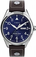 Timex Waterbury GMT x Pan Am Brown Leather Strap 42mm TWG030100