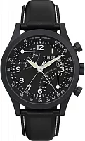 Timex Waterbury Traditional Flyback Chronograph 43mm Black Leather Strap TW2W48000