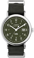Timex Weekender 40mm Leather Strap Silver Tone Case TW2W87000