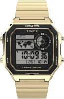 Timex World Time Digital 40mm Steel Bracelet Indiglo TW5M69000