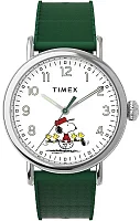 Timex x Peanuts Standard Green Leather Strap TW2W78900