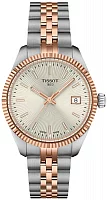 Tissot Ballade Lady Quartz 34mm Silver Dial Bicolor Rose Gold PVD T156.210.22.031.01