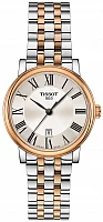 Tissot Carson Lady Quartz Steel Bracelet Silver Dial Rose Gold PVD T122.210.22.033.01