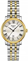 Tissot Carson Lady Quartz Steel Bracelet Silver Dial Yellow Gold PVD T122.210.22.033.00