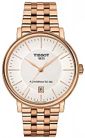 Tissot Carson Powermatic 80 Automatic Rose Gold Bracelet White Dial Rose Gold PVD T122.407.33.031.00