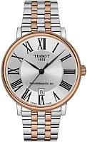 Tissot Carson Powermatic 80 Automatic Steel-Rose Gold Bracelet White Dial Rose Gold PVD T122.407.22.033.00