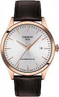 Tissot Classic Dream Powermatic 80 Rose Gold PVD Brown Leather Strap T158.407.36.031.00
