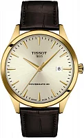 Tissot Classic Dream Powermatic 80 Yellow Gold PVD Brown Leather Strap T158.407.36.261.00