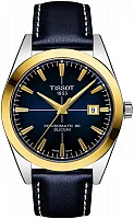 Tissot Gentleman Dark Blue Dial Powermatic 80 18k Gold Bezel T927.407.46.041.01