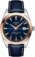 Tissot Gentleman Dark Blue Dial Powermatic 80 18k Gold Bezel T927.407.46.041.00