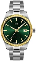 Tissot Gentleman Powermatic 80 Green Dial 38mm 18k Yellow Gold Bezel T934.807.41.091.00