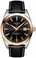 Tissot Gentleman Black Dial Powermatic 80 18k Gold Bezel T927.407.46.051.00