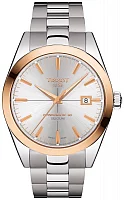 Tissot Gentleman Silver Dial Powermatic 80 18k Gold Bezel T927.407.41.031.00