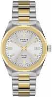 Tissot PRC 100 Lady Solar 34mm Quartz Silver Dial Gold Bicolor PVD Bracelet T151.822.22.031.00