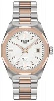 Tissot PRC 100 Lady Solar 34mm Quartz White Dial Rose Gold Bicolor PVD Bracelet T151.822.22.111.00