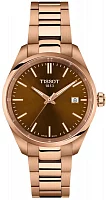 Tissot PR 100 Lady Brown Dial Rose Gold PVD T150.210.33.291.00
