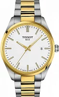 Tissot PR 100 White Dial Bicolor Yellow Gold PVD T150.410.22.011.00