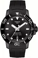 Tissot Seastar 1000 Automatic Powermatic 80 43mm Black Rubber Black Dial Black PVD T120.407.37.051.00