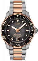 Tissot Seastar 1000 Powermatic 40mm Dark Dial Rose Gold PVD Steel Bracelet T120.807.22.051.01