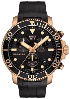 Tissot Seastar 1000 Quartz Chrono 46mm Black Rubber Black Dial Rose Gold PVD T120.417.37.051.00