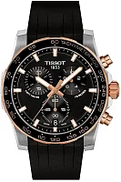 Tissot Supersport 42 Chrono Black Dial Rose Gold PVD Black Rubber Strap T125.417.27.051.00