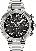 Tissot T-Race Quartz Chrono Black Dial Steel Bracelet T141.417.11.051.01